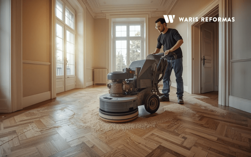 maquina acuchillar parquet lijado suelo madera profesional